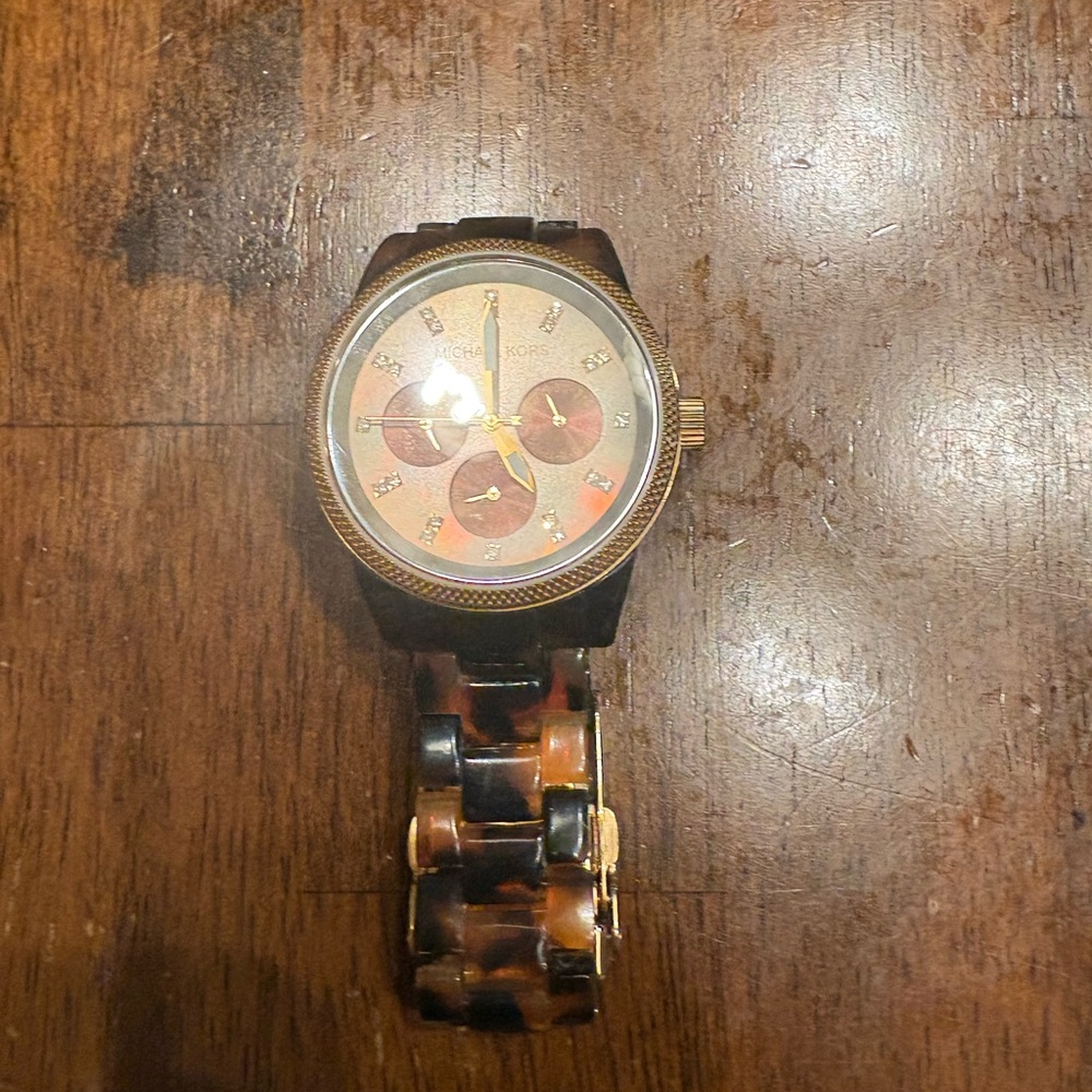 Michael Kors Gold Dial Tortoise Watch